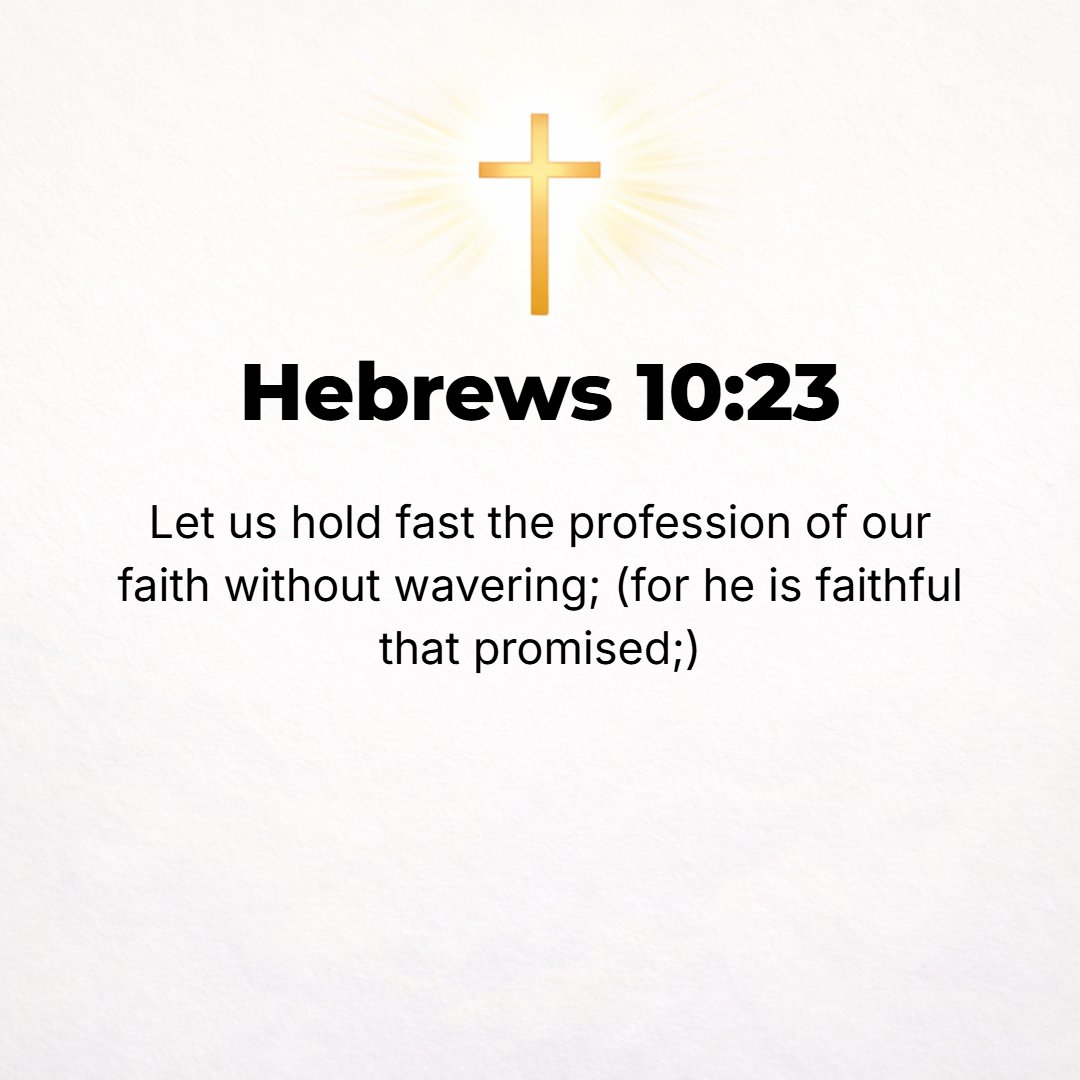 Hebrews 10:23 - So let us seize and hold fast and retain without wavering the hope we cherish and confess and our acknowledgement of it, for He Who promised is reliable (sur...