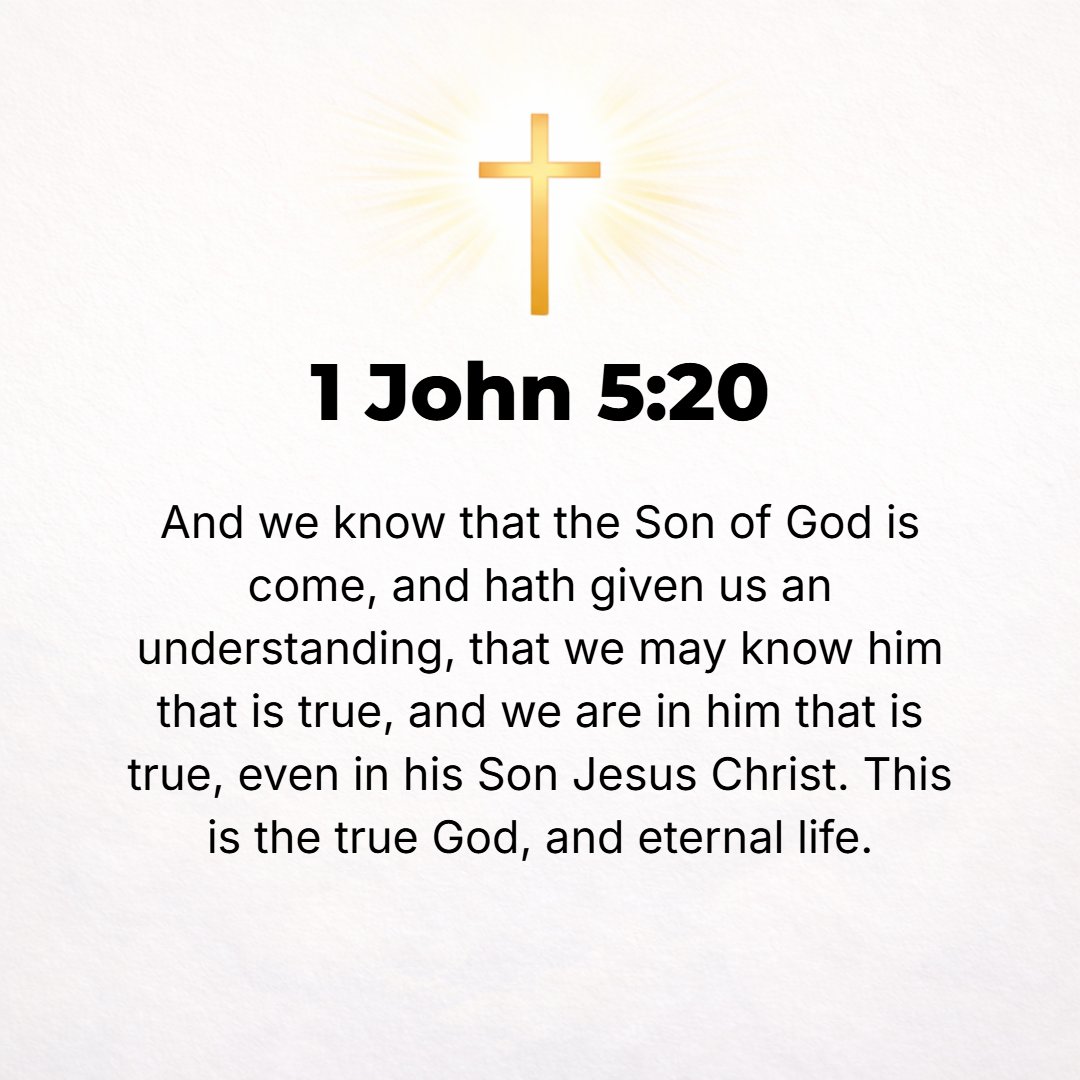 1 John 5:20 - And we [have seen and] know [positively] that the Son of God has [actually] come to this world and has given us understanding and insight [progressively] to ...