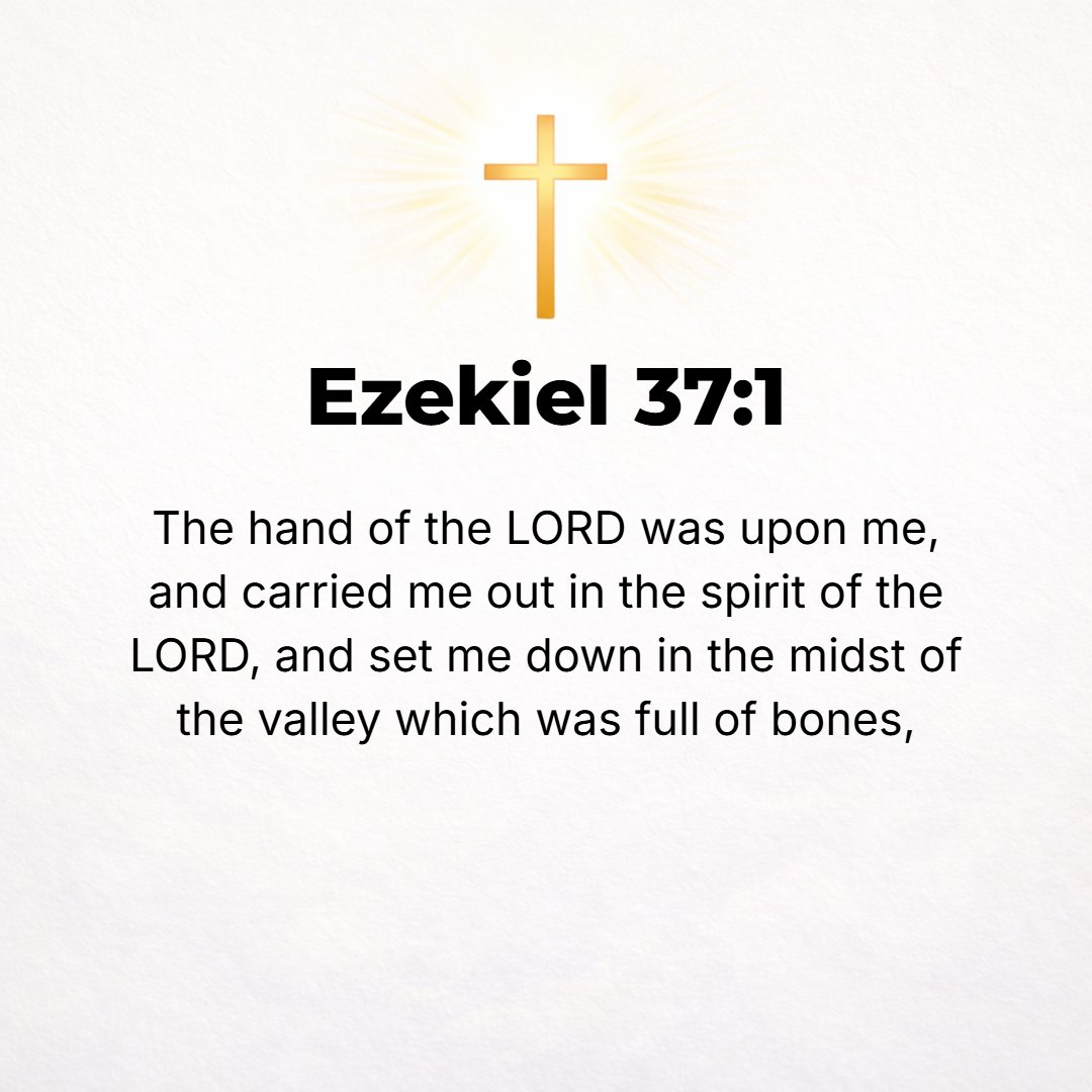 Ezekiel 37:1 - THE HAND of the Lord was upon me, and He brought me out in the Spirit of the Lord and set me down in the midst of the valley; and it was full of bones.