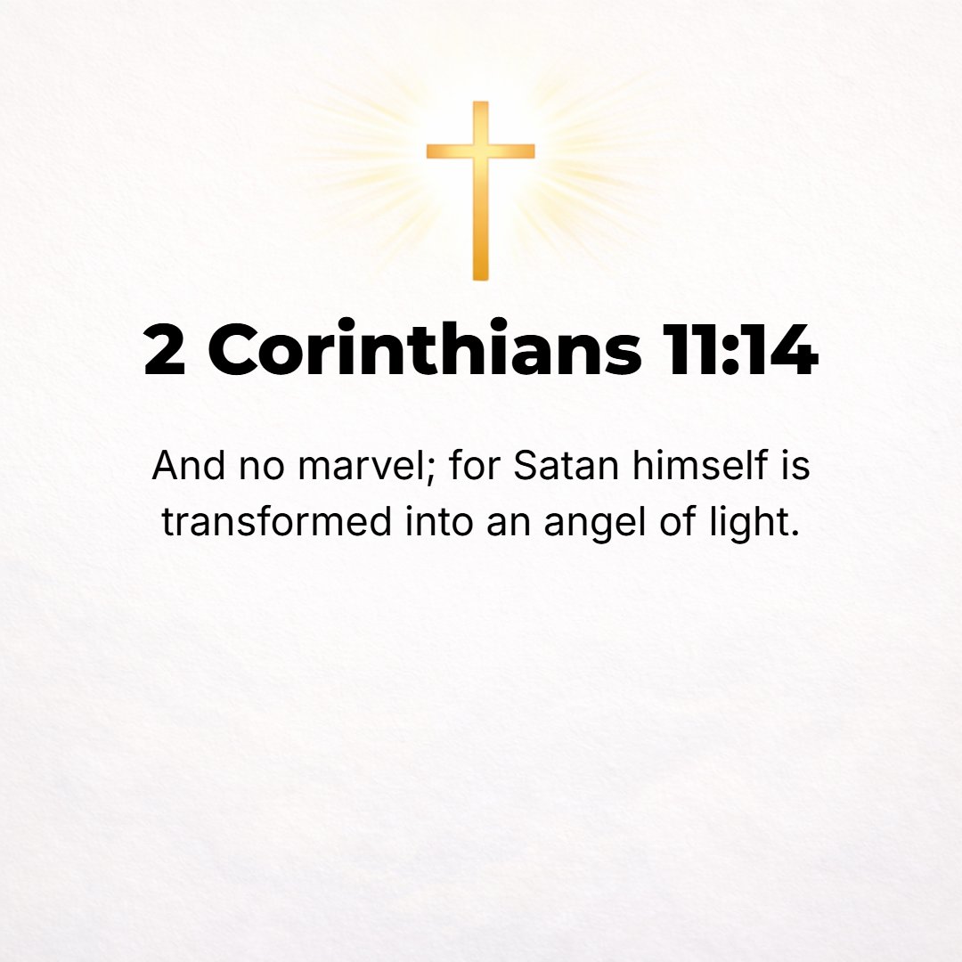 2 Corinthians 11:14 - And it is no wonder, for Satan himself masquerades as an angel of light