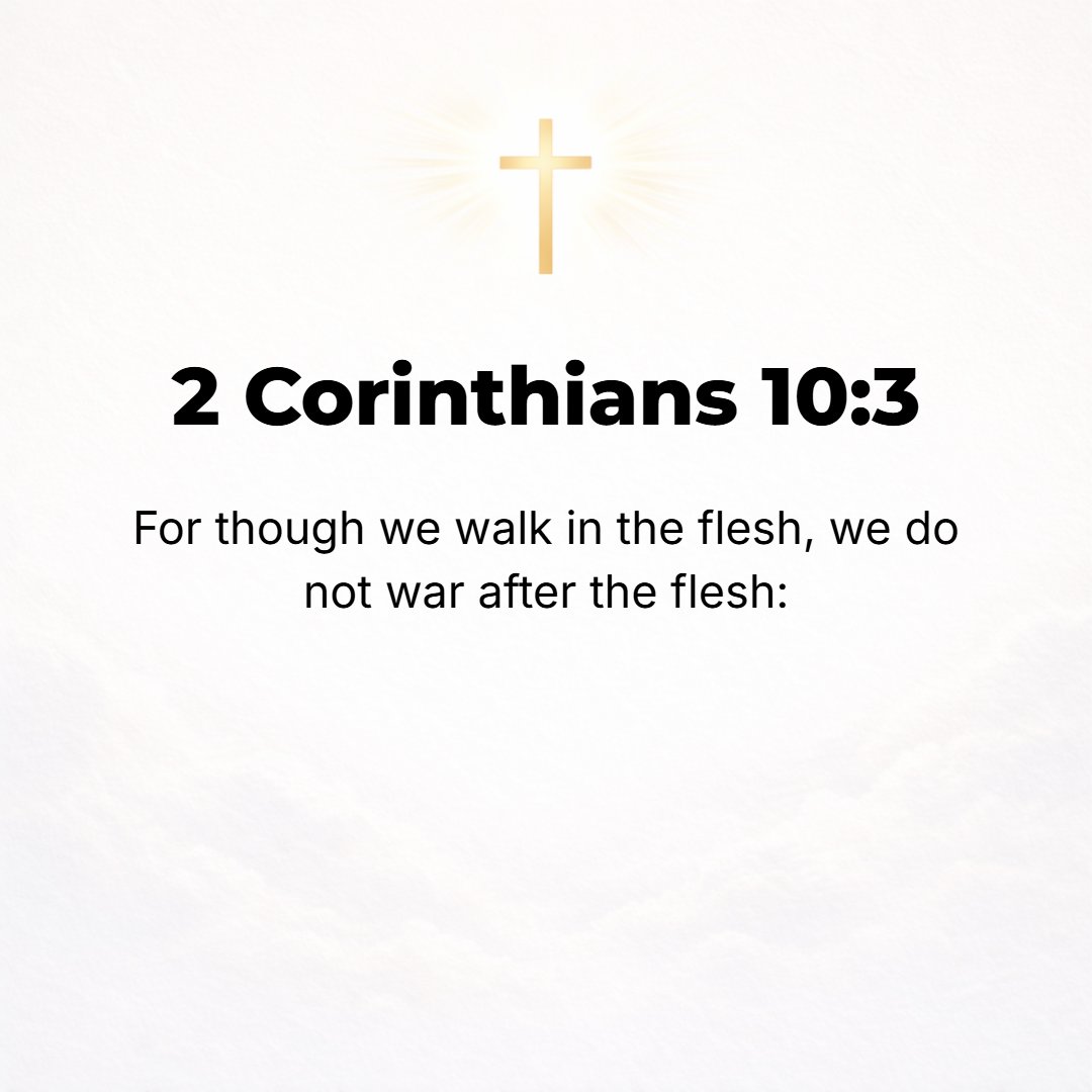 2 Corinthians 10:3 - For though we walk (live) in the flesh, we are not carrying on our warfare according to the flesh and using mere human weapons.