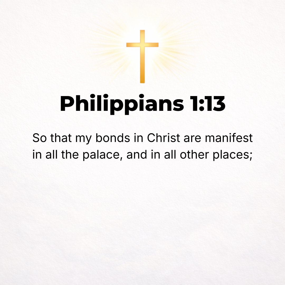 Philippians 1:13 - So much is this a fact that throughout the whole imperial guard and to all the rest [here] my imprisonment has become generally known to be in Christ [that I...