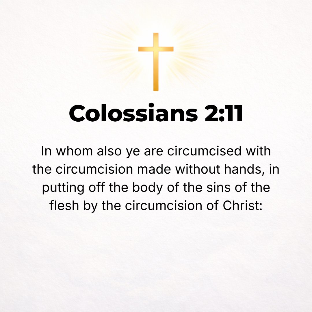 Colossians 2:11 - In Him also you were circumcised with a circumcision not made with hands, but in a [spiritual] circumcision [performed by] Christ by stripping off the body o...