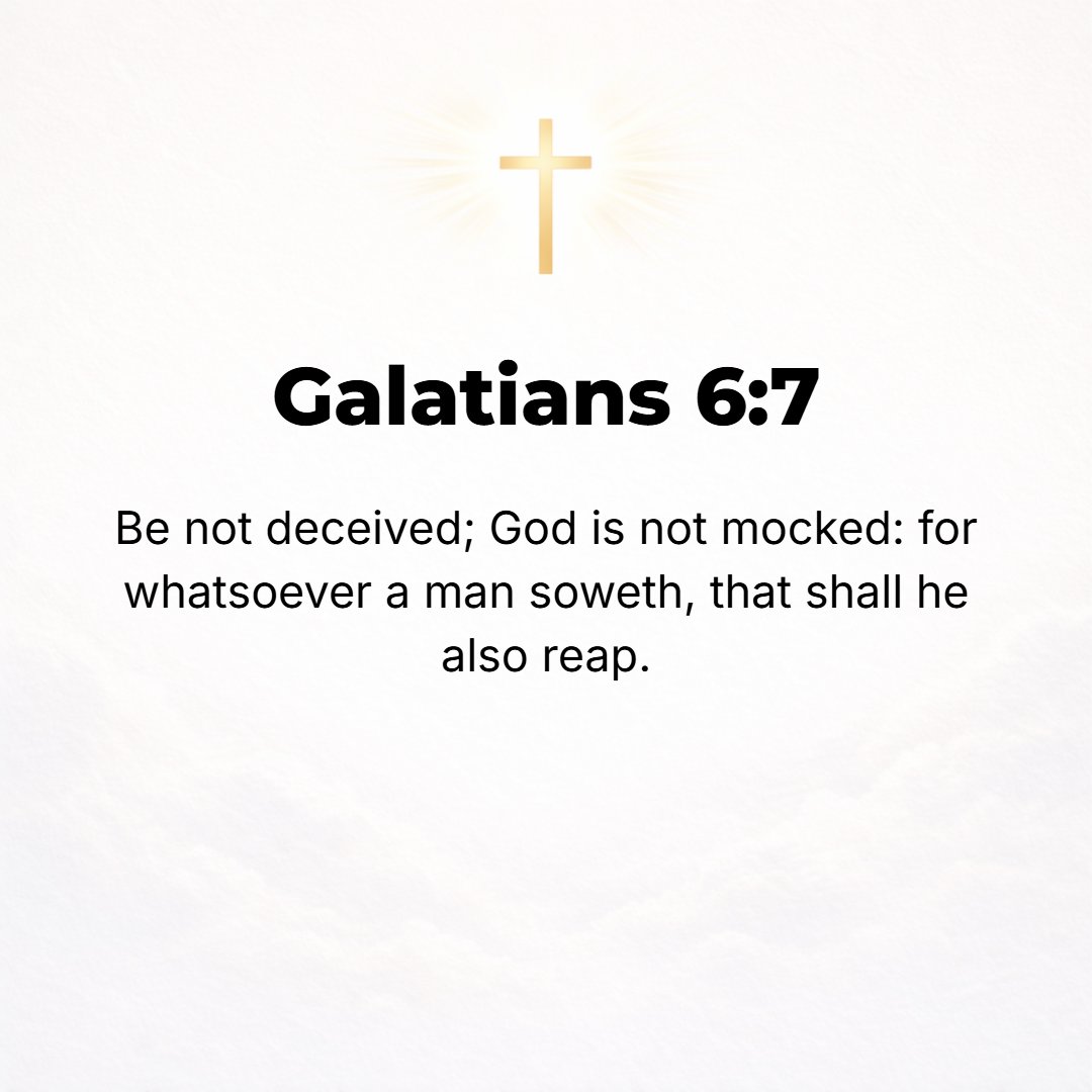 Galatians 6:7 - Do not be deceived and deluded and misled; God will not allow Himself to be sneered at (scorned, disdained, or mocked by mere pretensions or professions, or ...