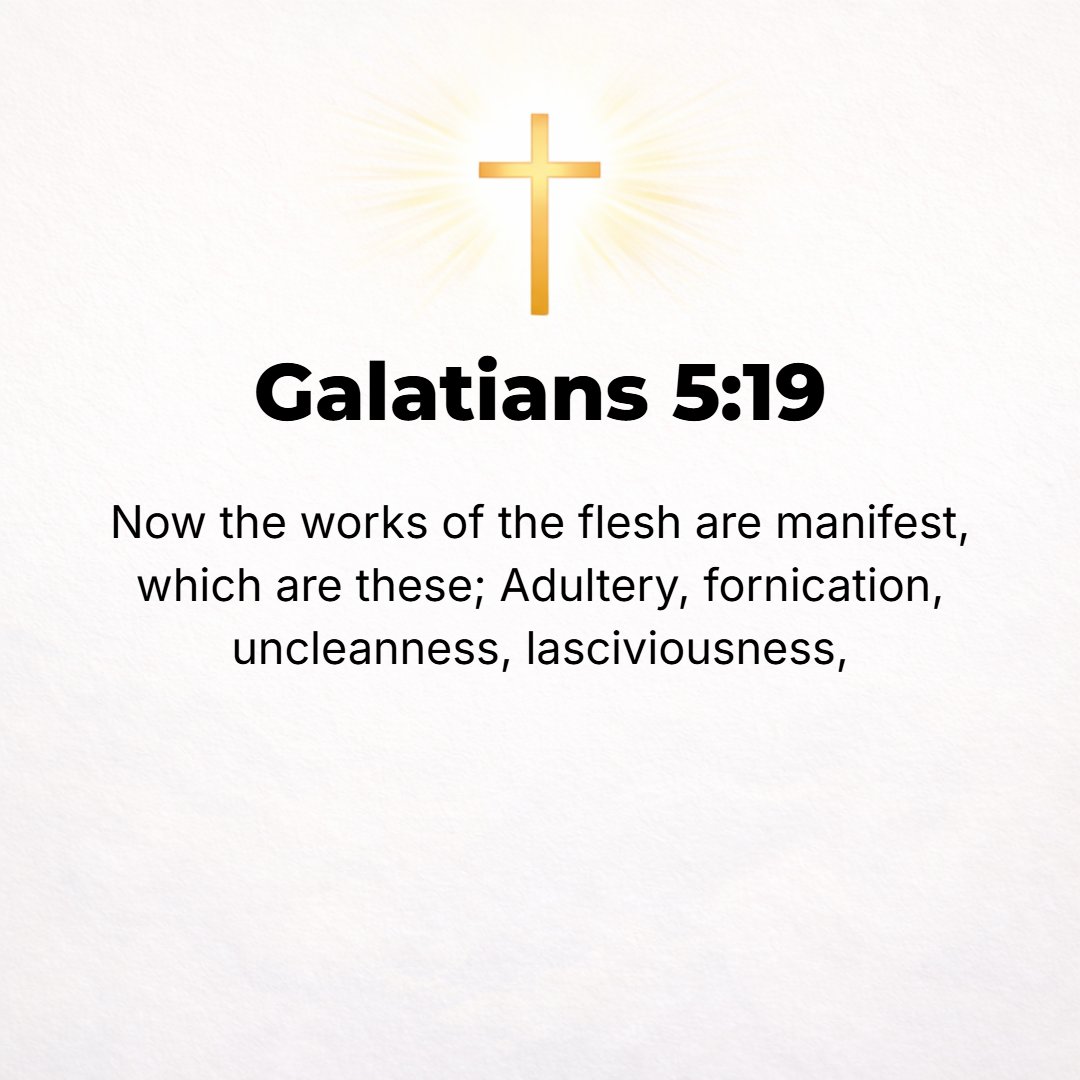 Galatians 5:19 - Now the doings (practices) of the flesh are clear (obvious): they are immorality, impurity, indecency