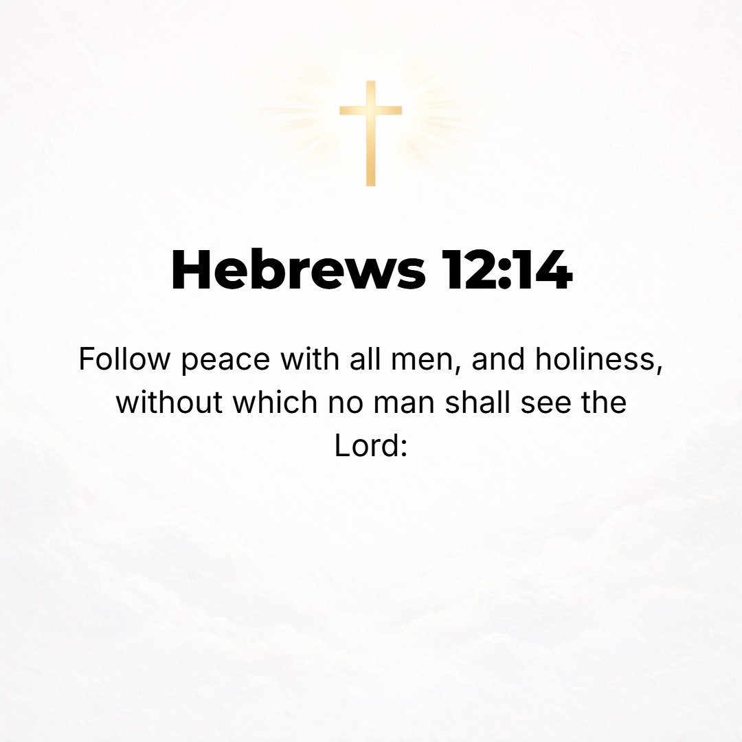 Hebrews 12:14 - Strive to live in peace with everybody and pursue that consecration and holiness without which no one will [ever] see the Lord.