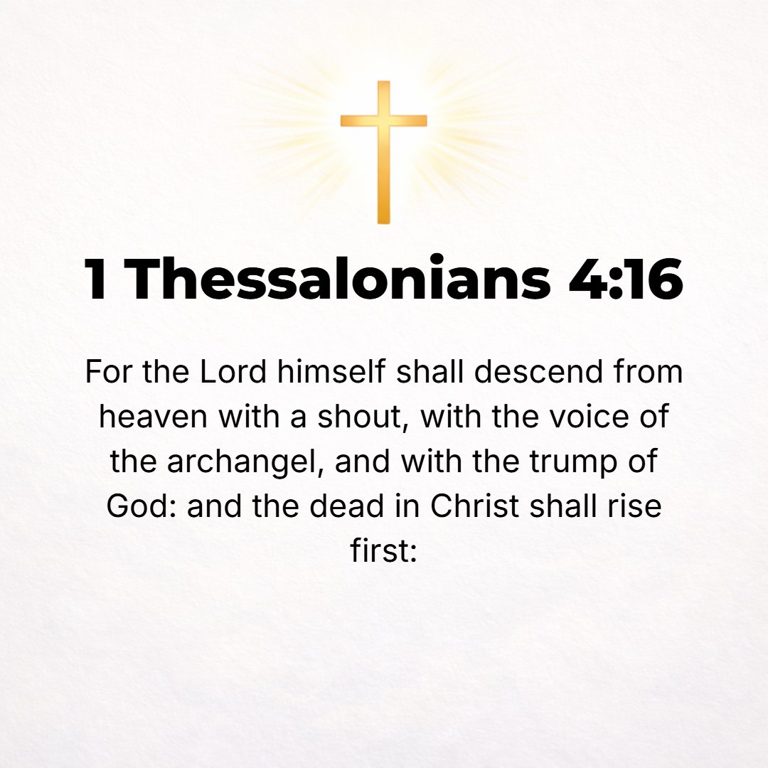 1 Thessalonians 4:16 - For the Lord Himself will descend from heaven with a loud cry of summons, with the shout of an archangel, and with the blast of the trumpet of God. And those...