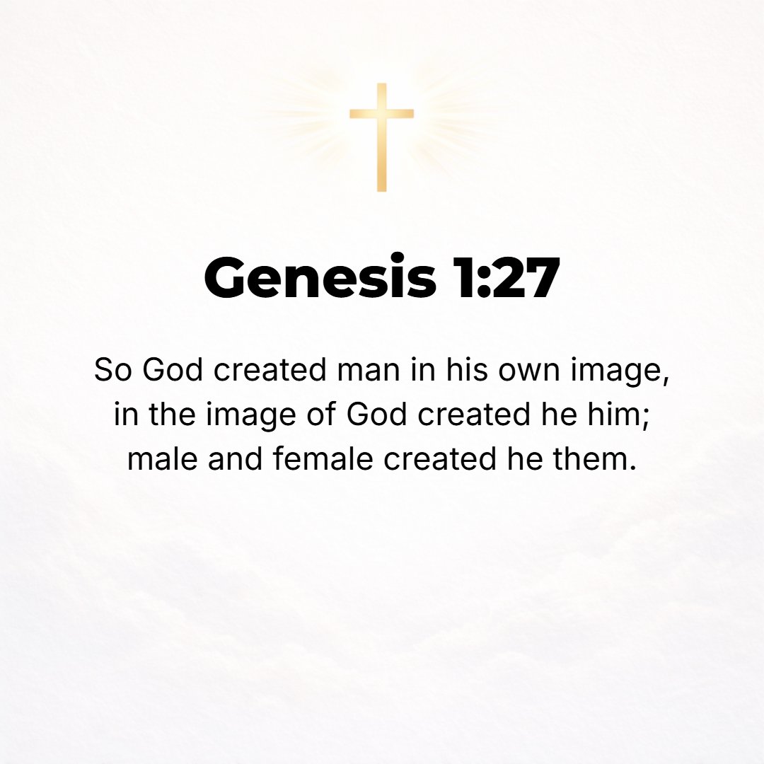 Genesis 1:27 - So God created man in His own image, in the image and likeness of God He created him; male and female He created them. [Col. 3:9, 10; James 3:8, 9.]