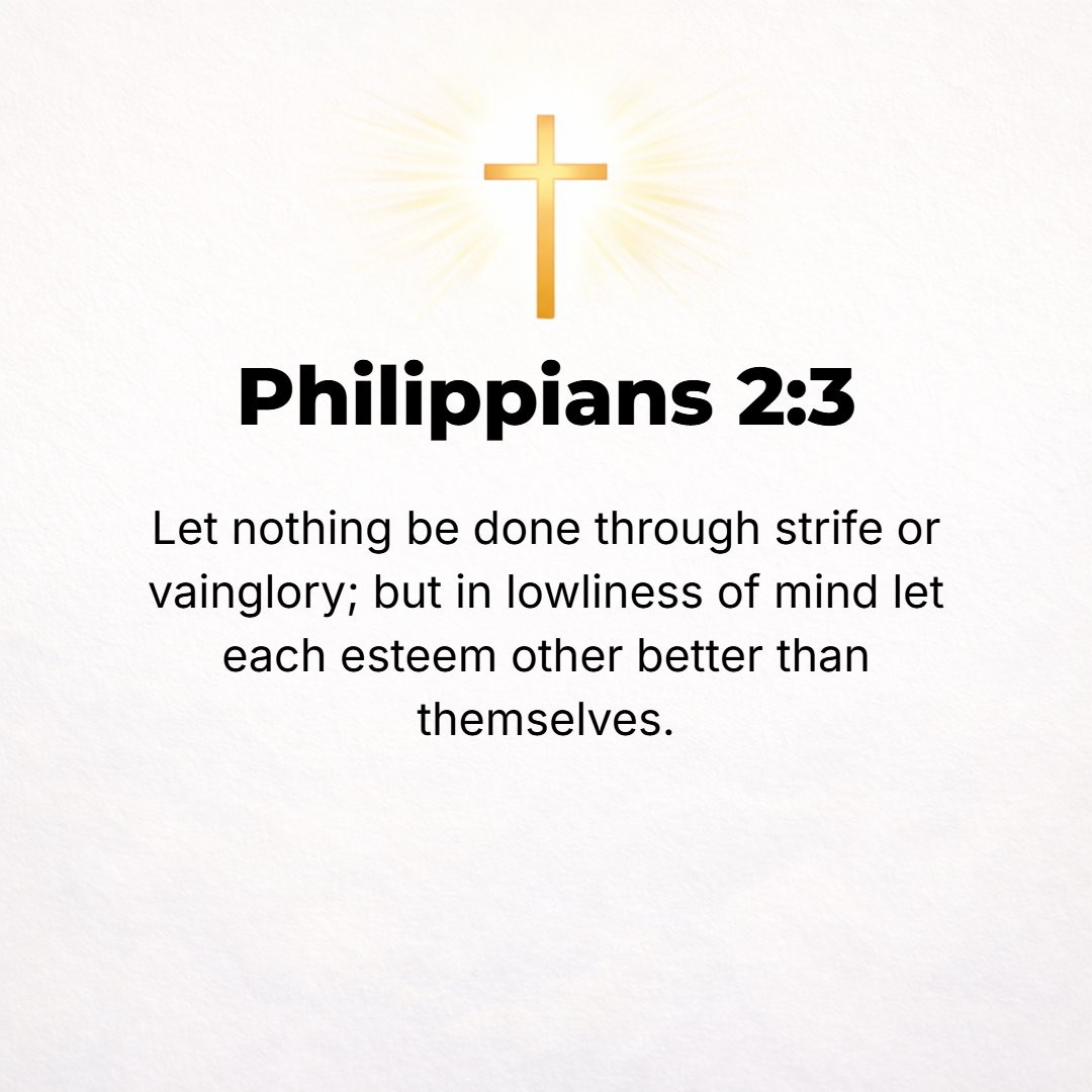 Philippians 2:3 - Do nothing from factional motives [through contentiousness, strife, selfishness, or for unworthy ends] or prompted by conceit and empty arrogance. Instead, i...