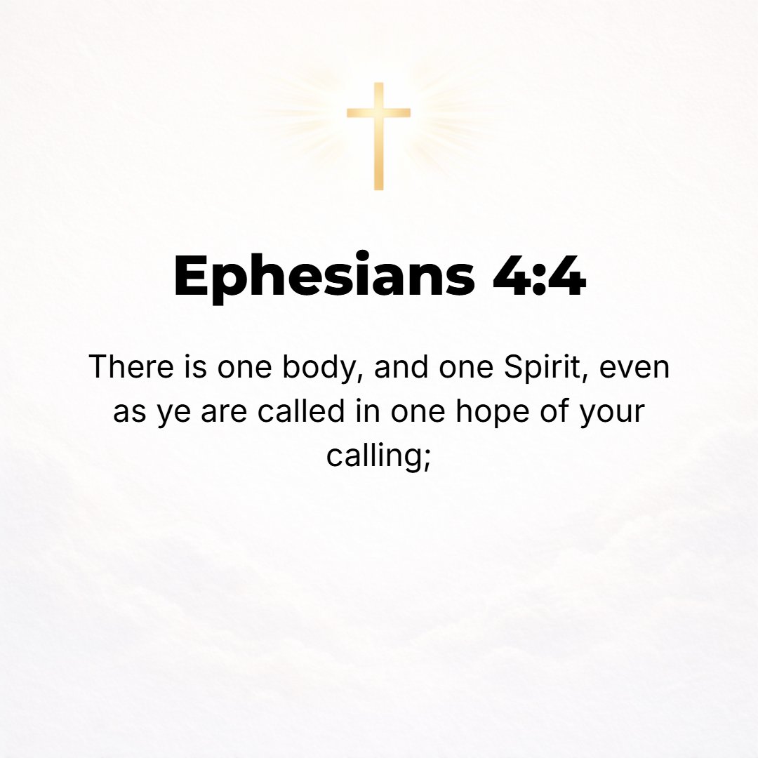 Ephesians 4:4 - [There is] one body and one Spirit--just as there is also one hope [that belongs] to the calling you received--