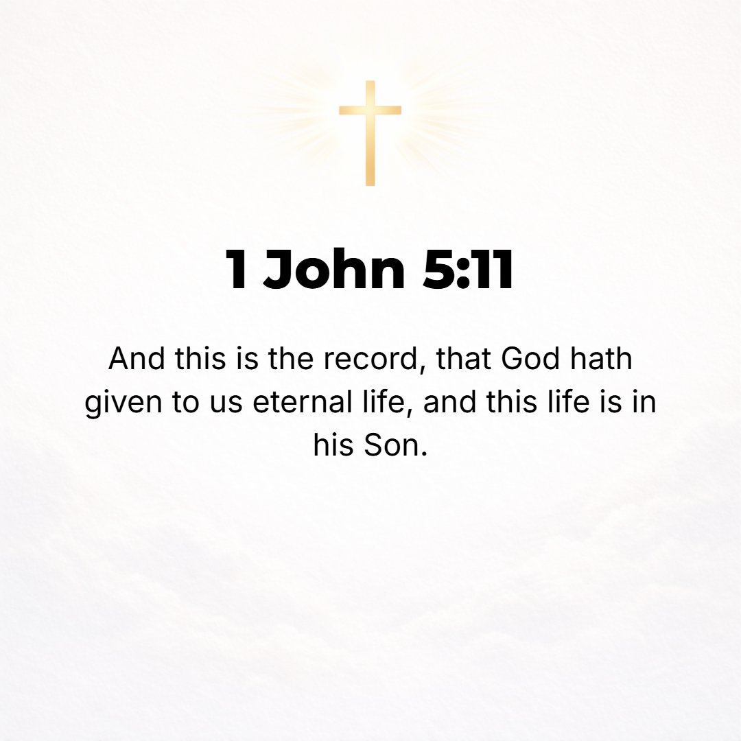 1 John 5:11 - And this is that testimony (that evidence): God gave us eternal life, and this life is in His Son.