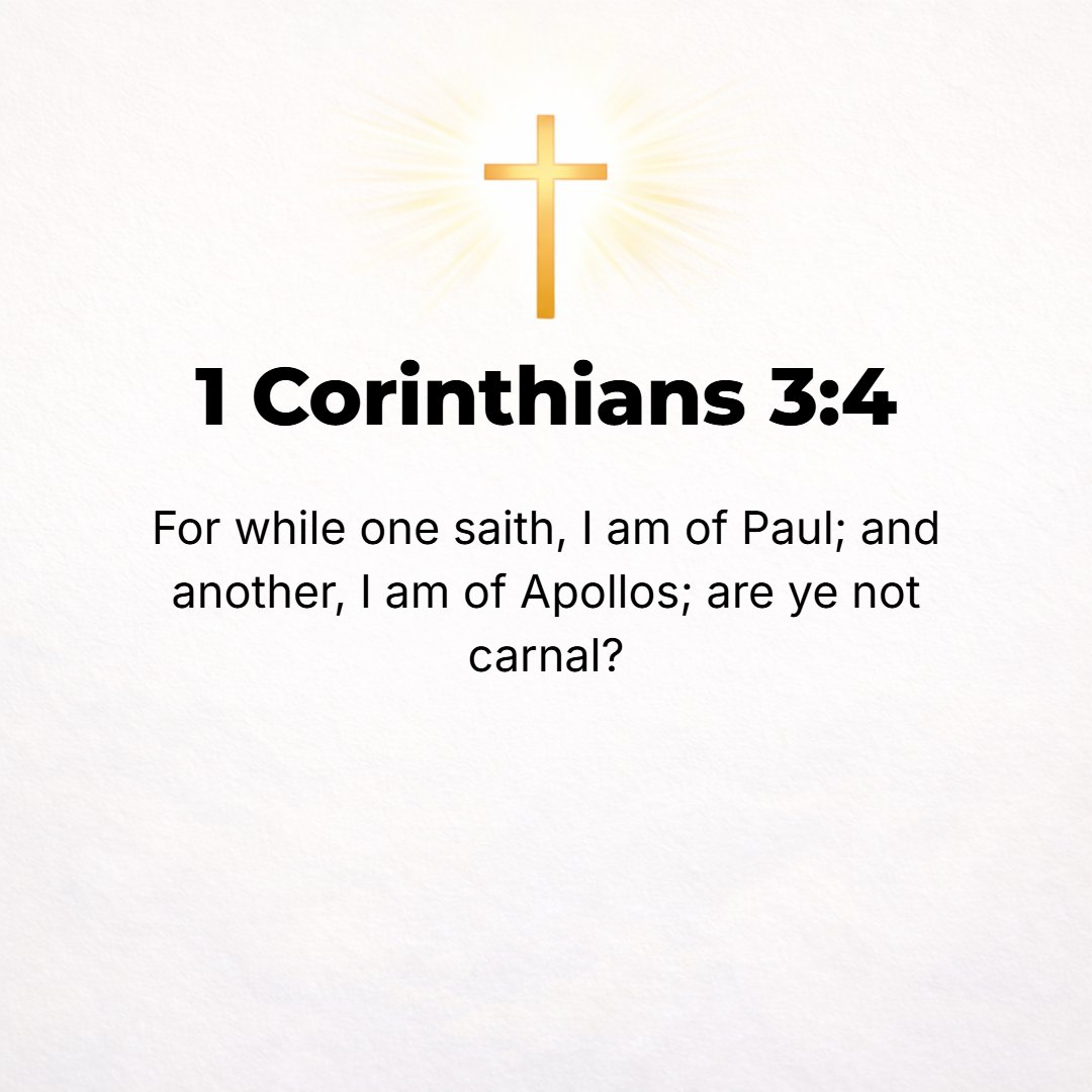 1 Corinthians 3:4 - For when one says, I belong to Paul, and another, I belong to Apollos, are you not [proving yourselves] ordinary (unchanged) men?