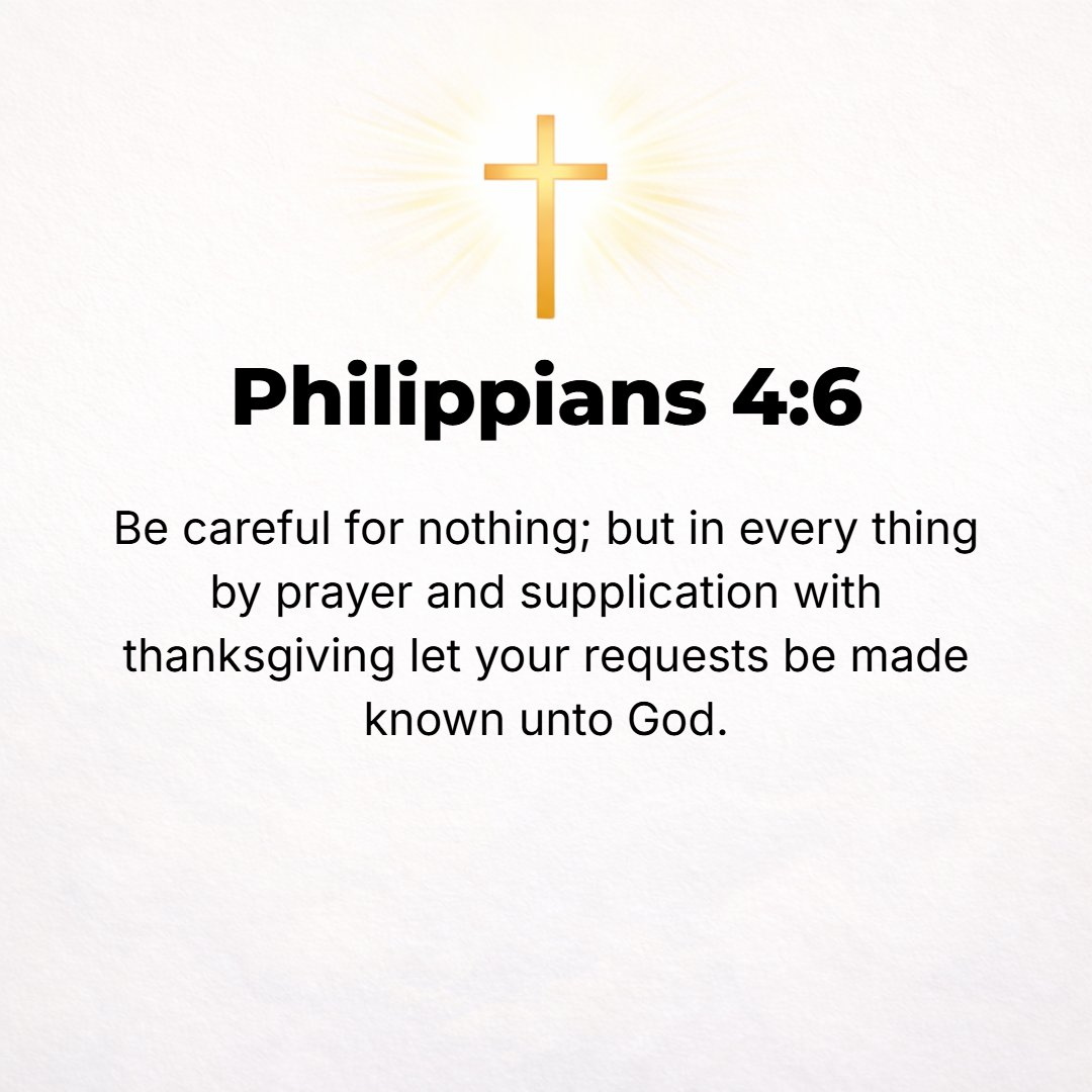 Philippians 4:6 - Do not fret or have any anxiety about anything, but in every circumstance and in everything, by prayer and petition (definite requests), with thanksgiving, c...