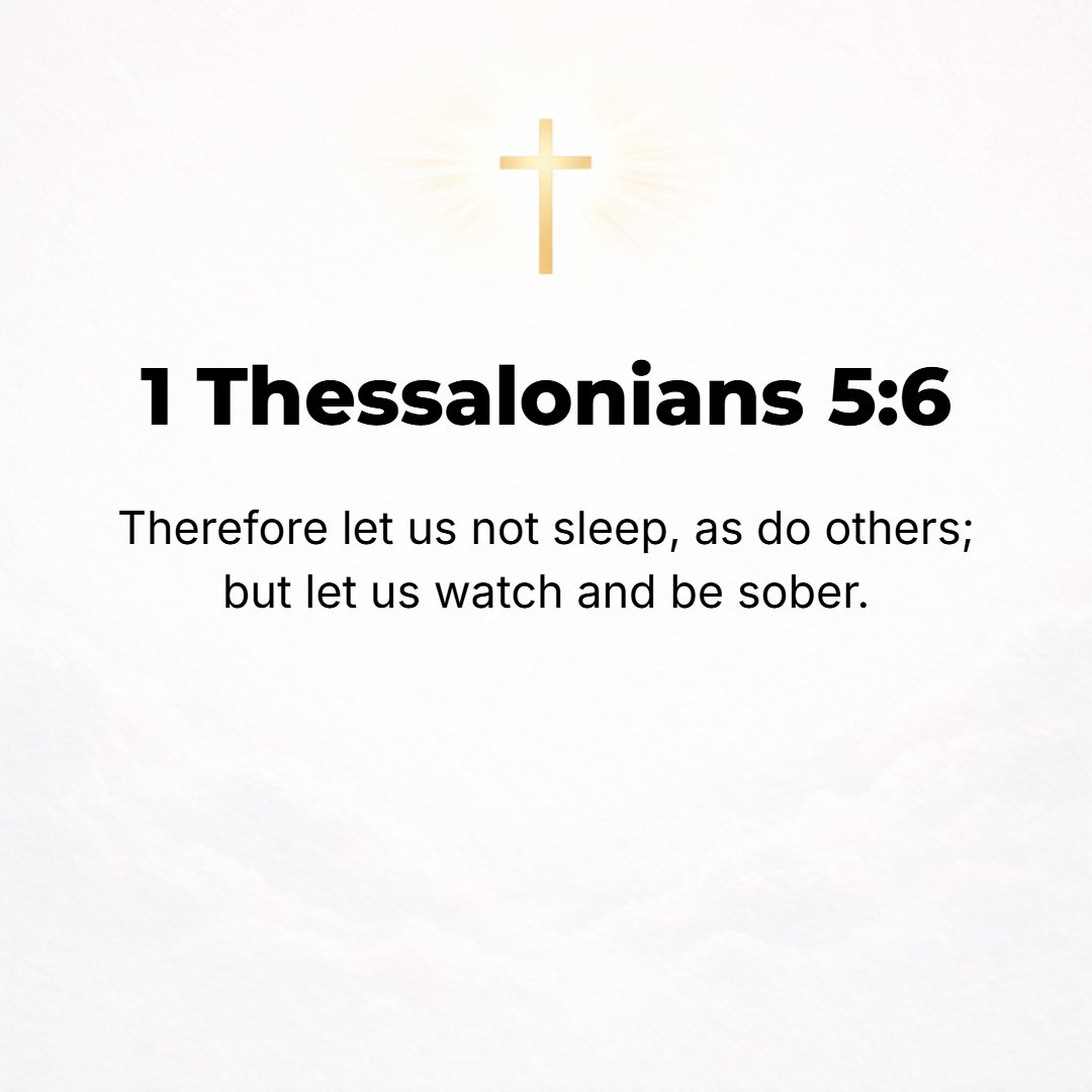 1 Thessalonians 5:6 - Accordingly then, let us not sleep, as the rest do, but let us keep wide awake (alert, watchful, cautious, and on our guard) and let us be sober (calm, colle...