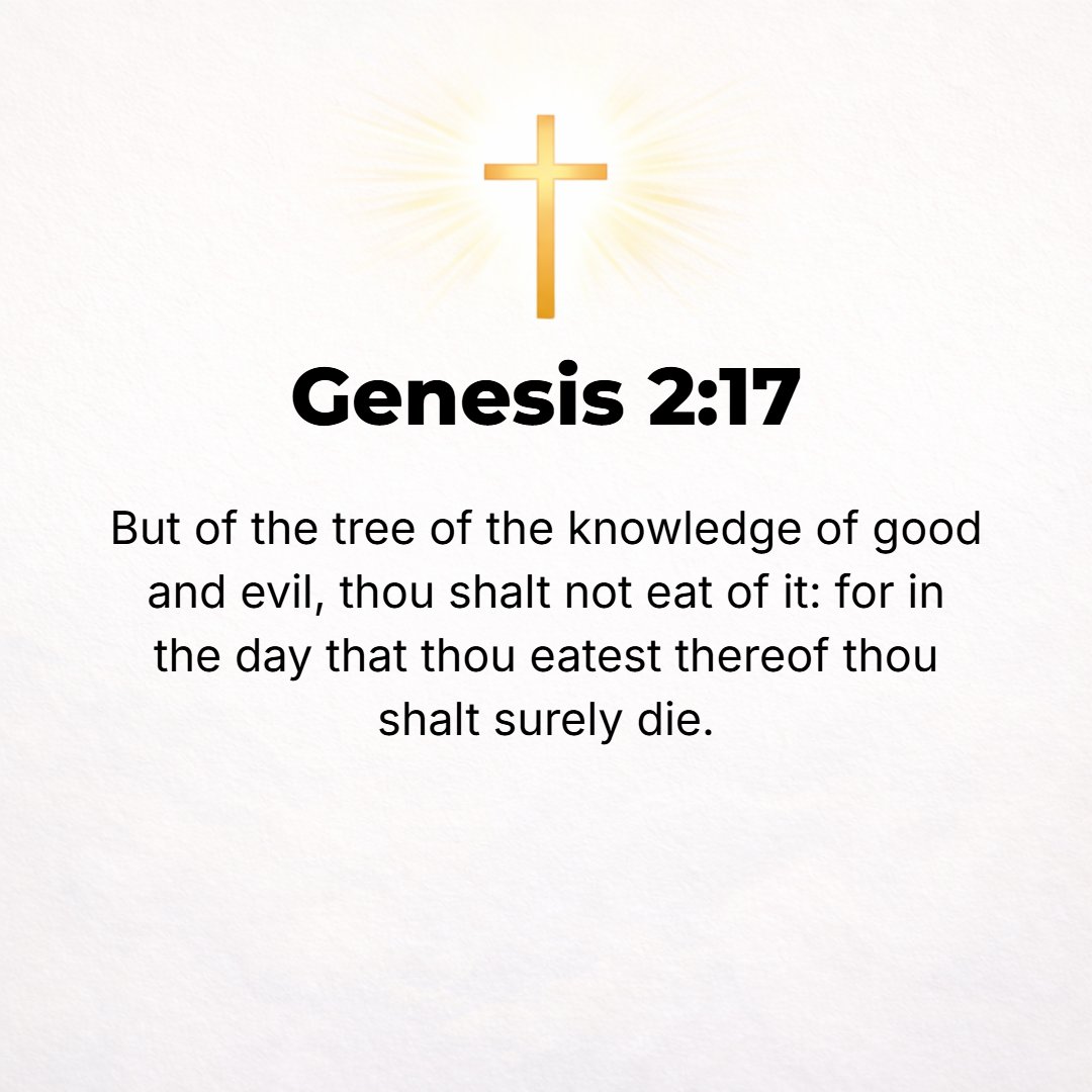 Genesis 2:17 - But of the tree of the knowledge of good and evil and blessing and calamity you shall not eat, for in the day that you eat of it you shall surely die.