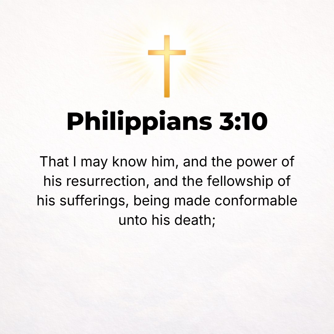 Philippians 3:10 - [For my determined purpose is] that I may know Him [that I may progressively become more deeply and intimately acquainted with Him, perceiving and recognizin...