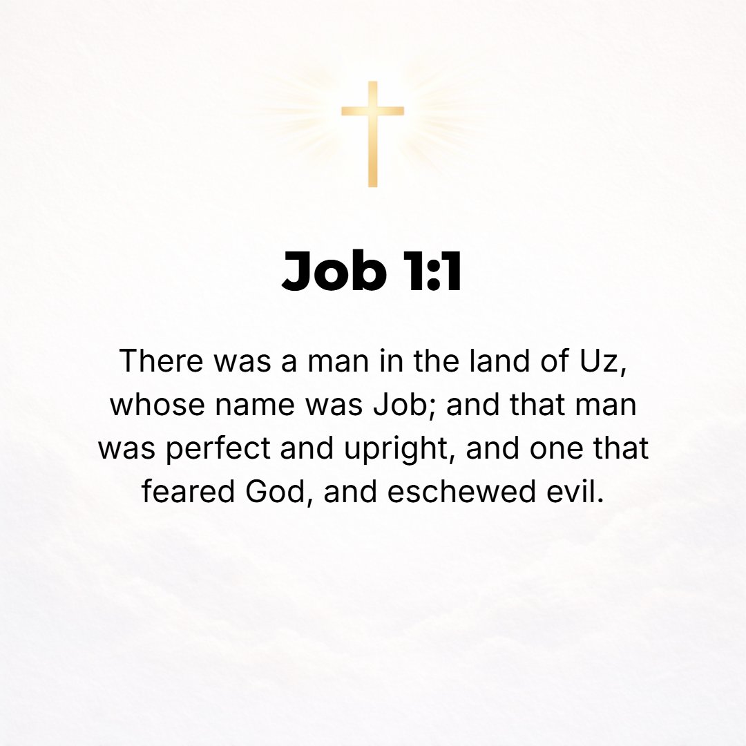 Job 1:1 - THERE WAS a man in the land of Uz whose name was Job; and that man was blameless and upright, and one who [reverently] feared God and abstained from and shun...